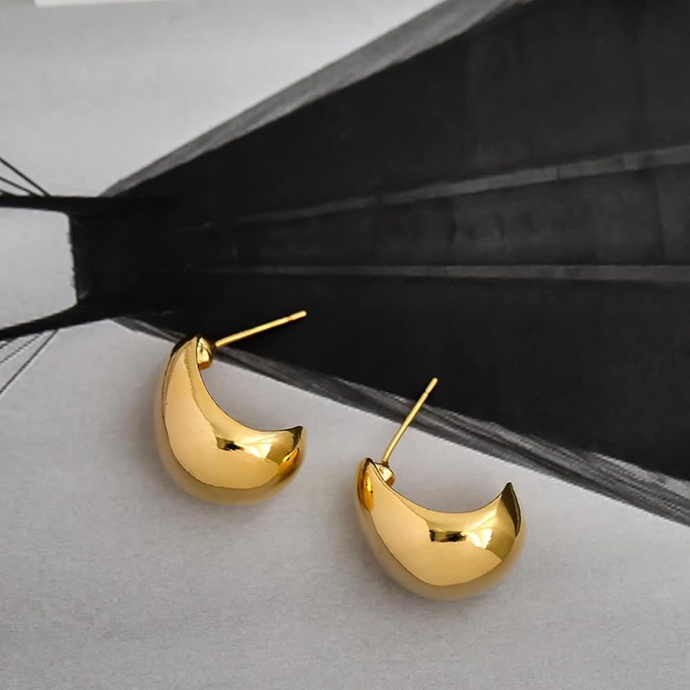 18K Gold Plated Stud Earrings*Mini Chunky Earrings*